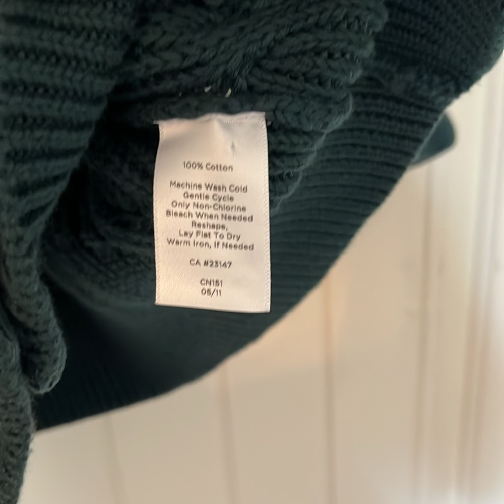 Talbots Dark Green Cable Knit Cardigan - Picture 5 of 5